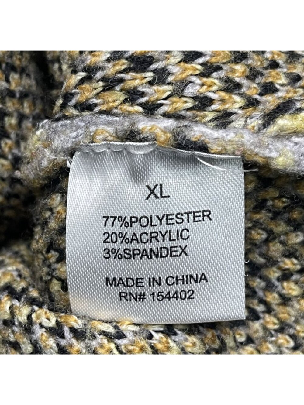 Social Scene XL Teddy Bear Knit Sweater Gray Yellow V-Neck Pullover Lightweight - Picture 3 of 5